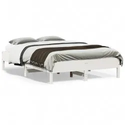 Рамка за легло, бяла, бор масив, 120x190 см
