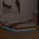 LED рамка за легло восъчнокафяв 160x200 см борово дърво масив