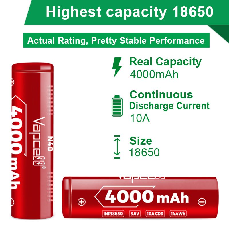 Батерия Vapcell 18650 N40 4000mAh 10A