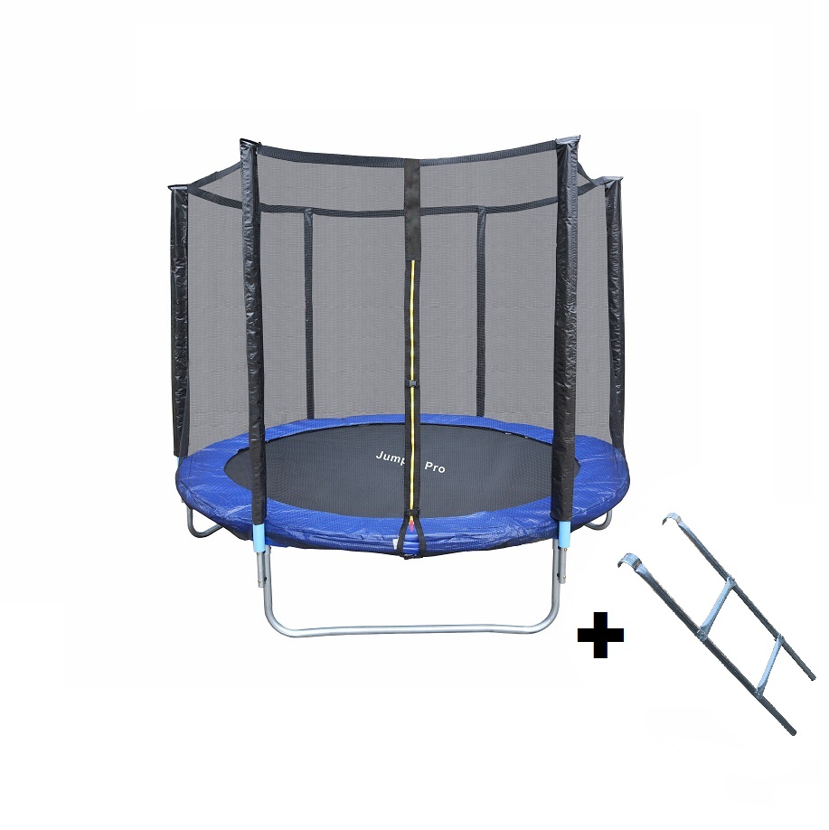 Jump Pro градински батут 3,05 м (10ft) син с мрежа и стълба
