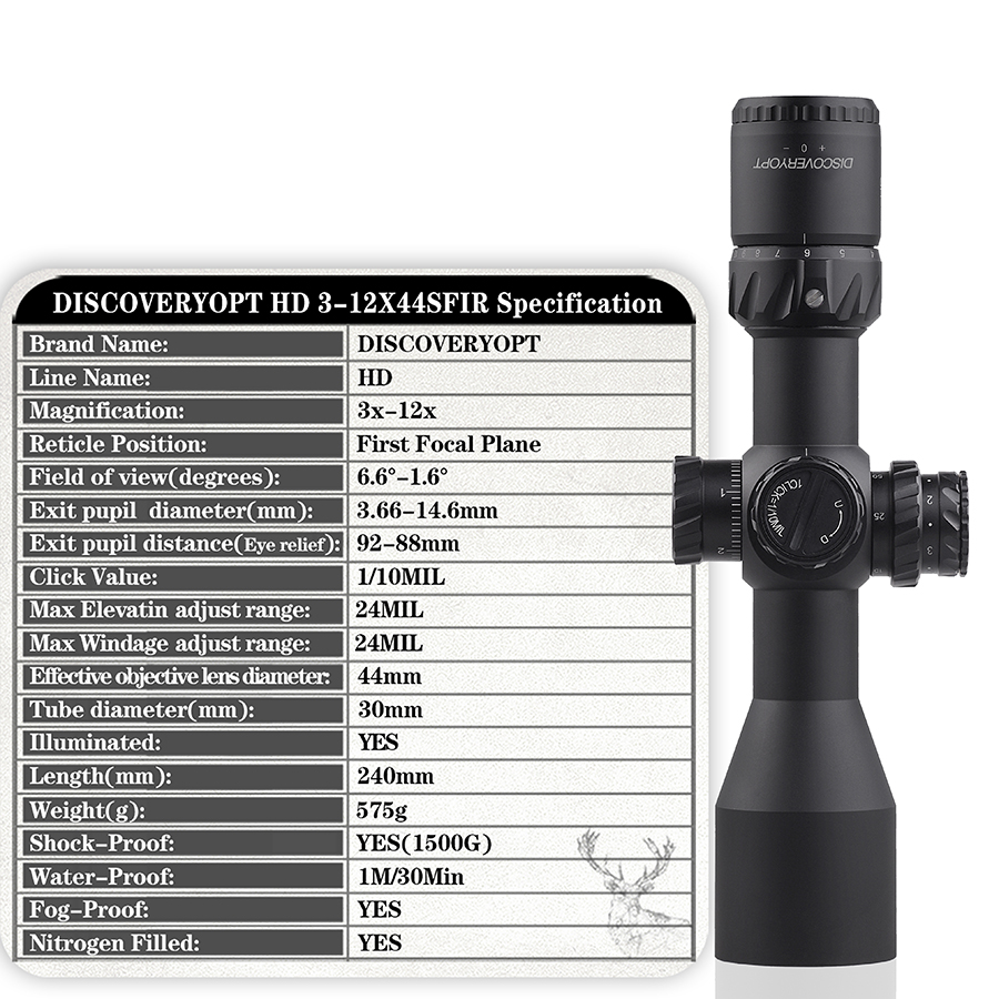 Оптика Discovery Optics HD 3-12X44SFIR FFP