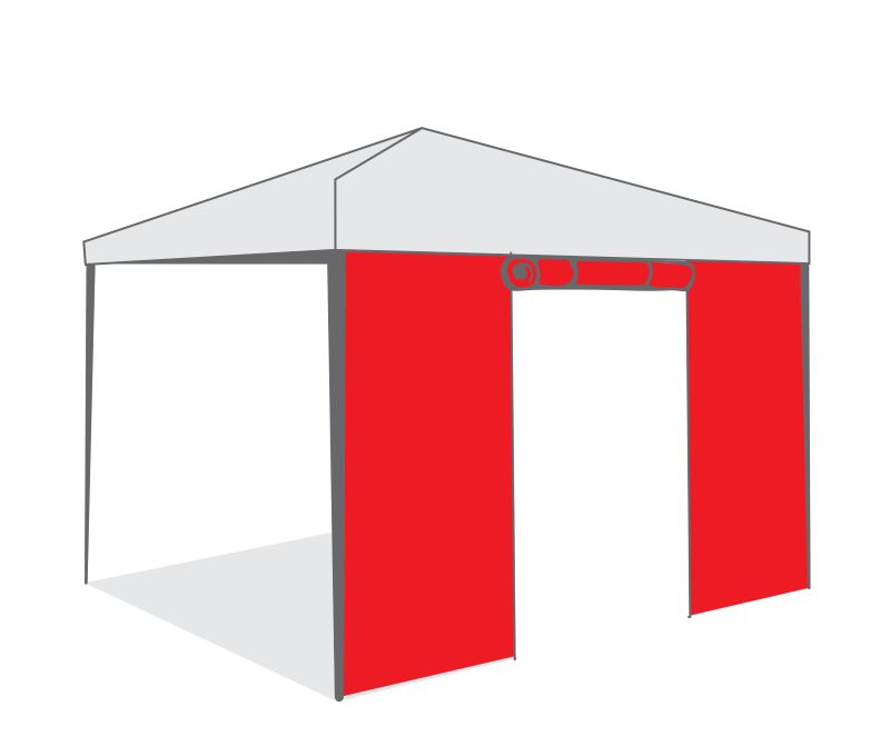 Страница за шатра Tent Pro 3х3 с врата с цип червена