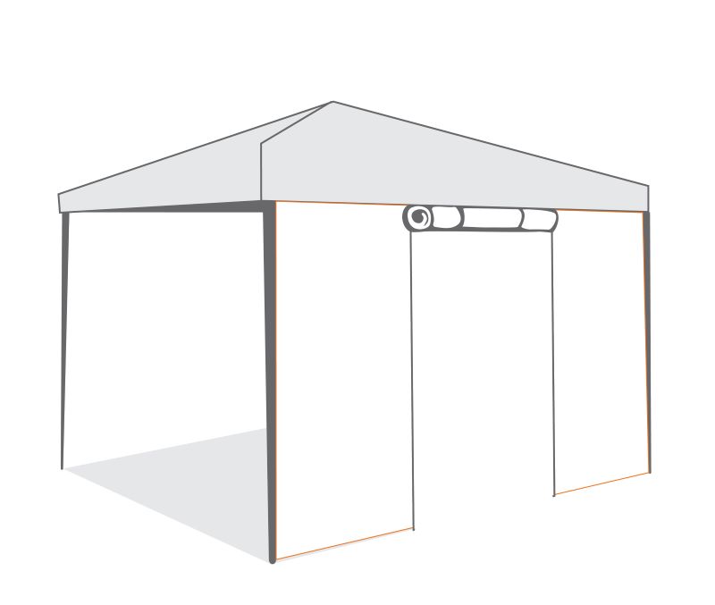 Страница за шатра Tent Pro 3х3 с врата с цип бяла