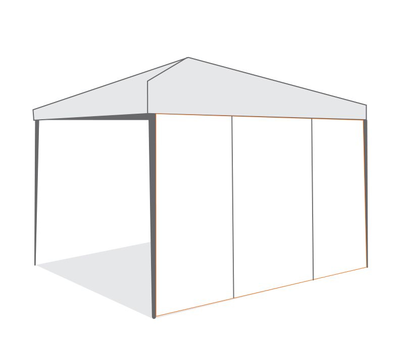 Страница за шатра Tent Pro 3х3 с врата с цип бяла