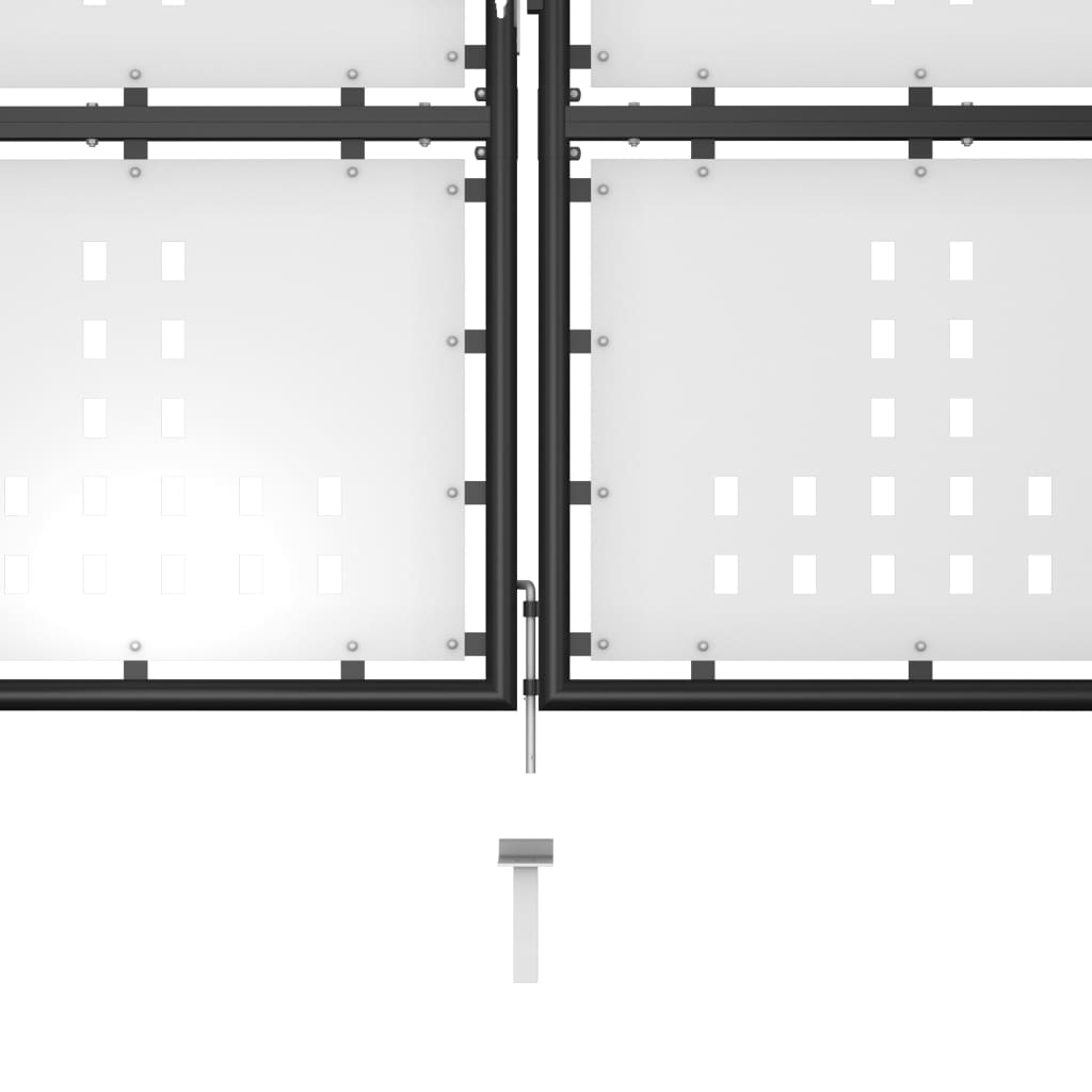 Градинска порта, стомана, 500x150 см, черна