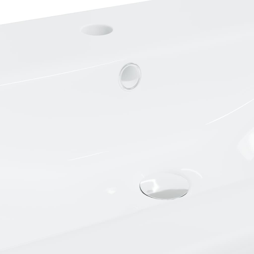 Мивка за вграждане с кран, 101x39x18 см, керамична, бяла
