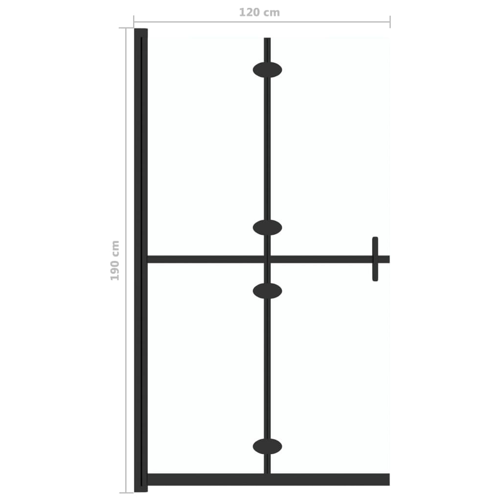 Сгъваема стена за душ с прозрачно ESG стъкло, 120x190 см