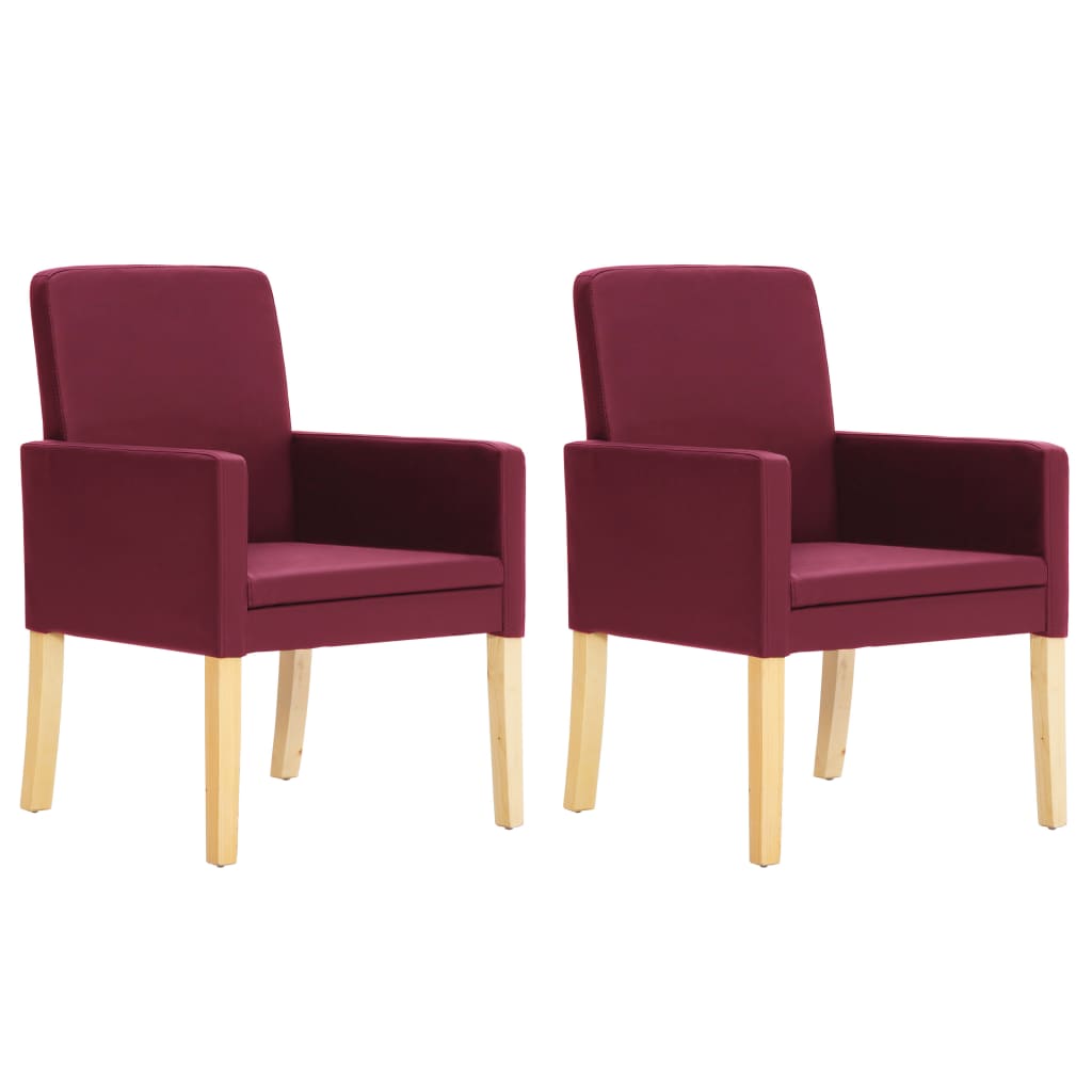 Трапезни столове, 2 бр, виненочервени, изкуствена кожа