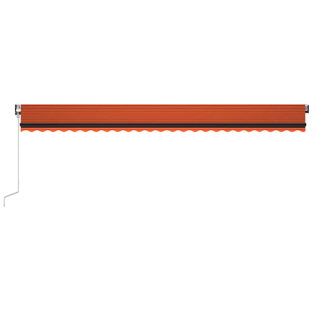 Автоматичен сенник LED сензор за вятър 600x350 см оранжевокафяв