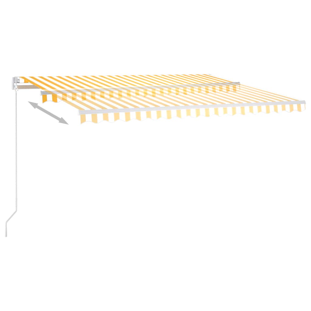 Автоматичен сенник LED сензор за вятър 450x350 см жълто/бяло