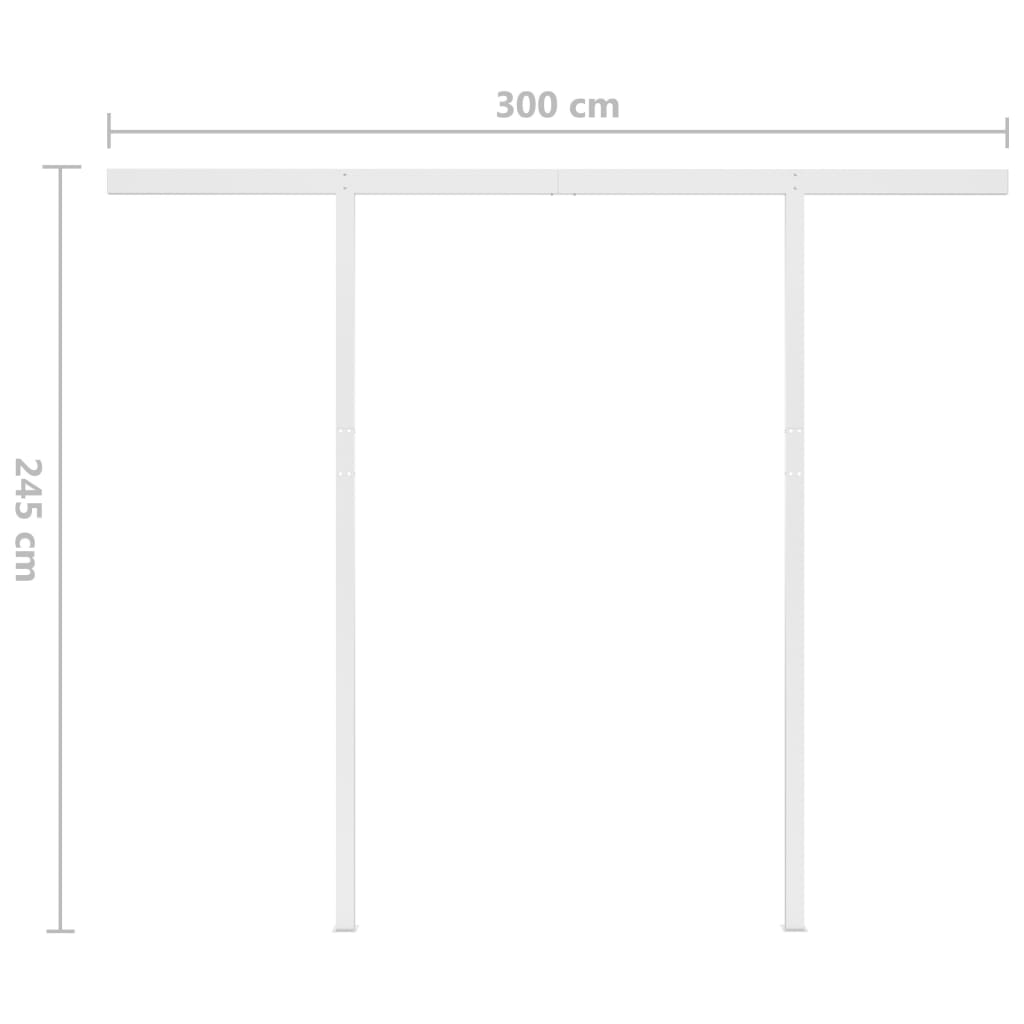 Ръчно прибиращ се сенник с LED, 3,5x2,5 см, кремав