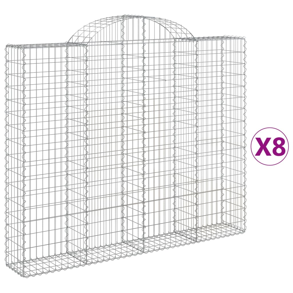 Габионни кошници арка 8 бр 200x30x160/180 см поцинковано желязо