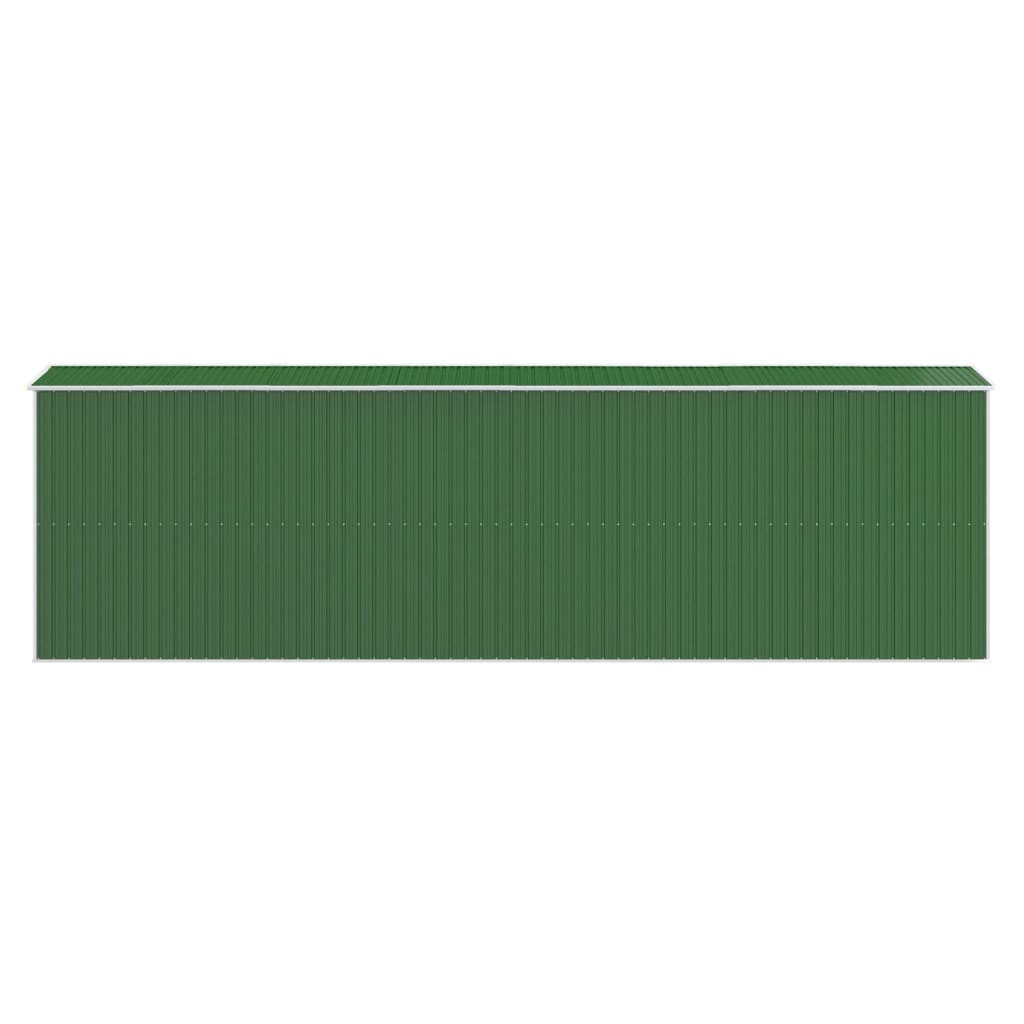 Градинска барака зелена 192x606x223 см поцинкована стомана