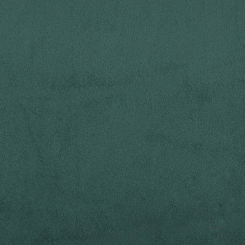 Г-образно разтегателно канапе тъмнозелено 255x140x70 см кадифе