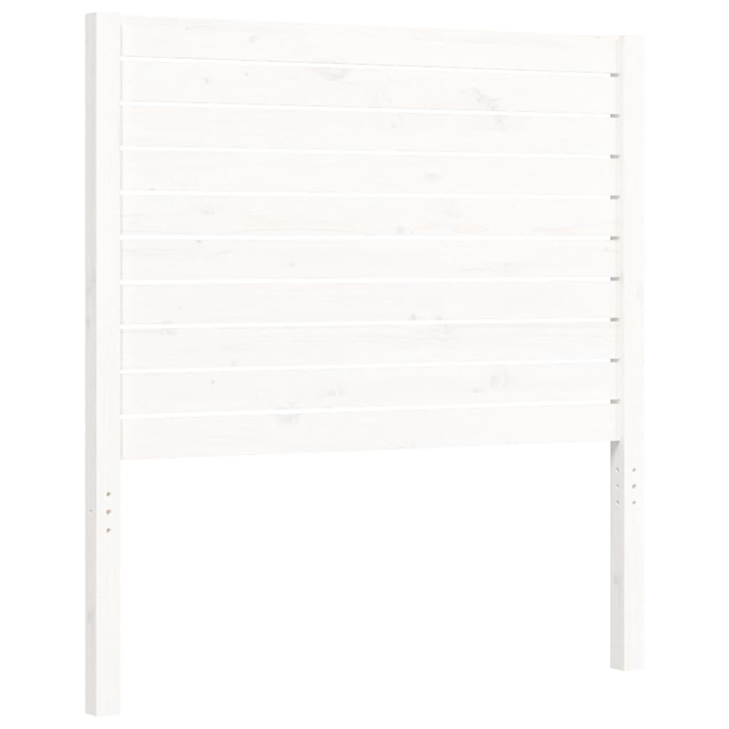 Рамка за легло с табла, бяло, 100x200 см, масивно дърво