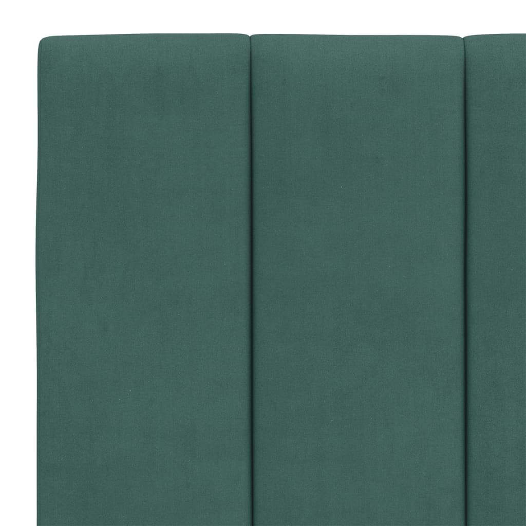 Рамка за легло, тъмнозелена, 140x190 см, кадифе