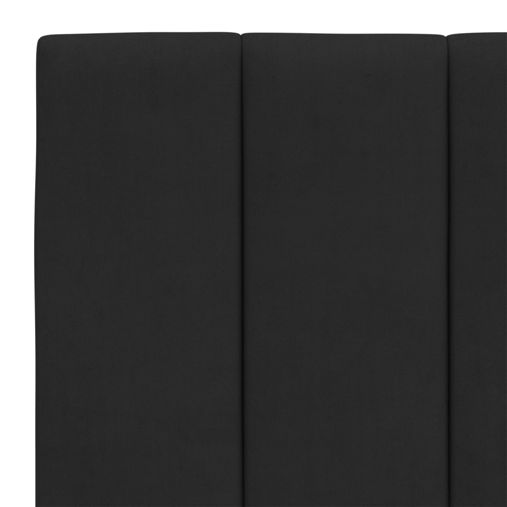 Рамка за легло с табла, черна, 140x200 см, кадифе