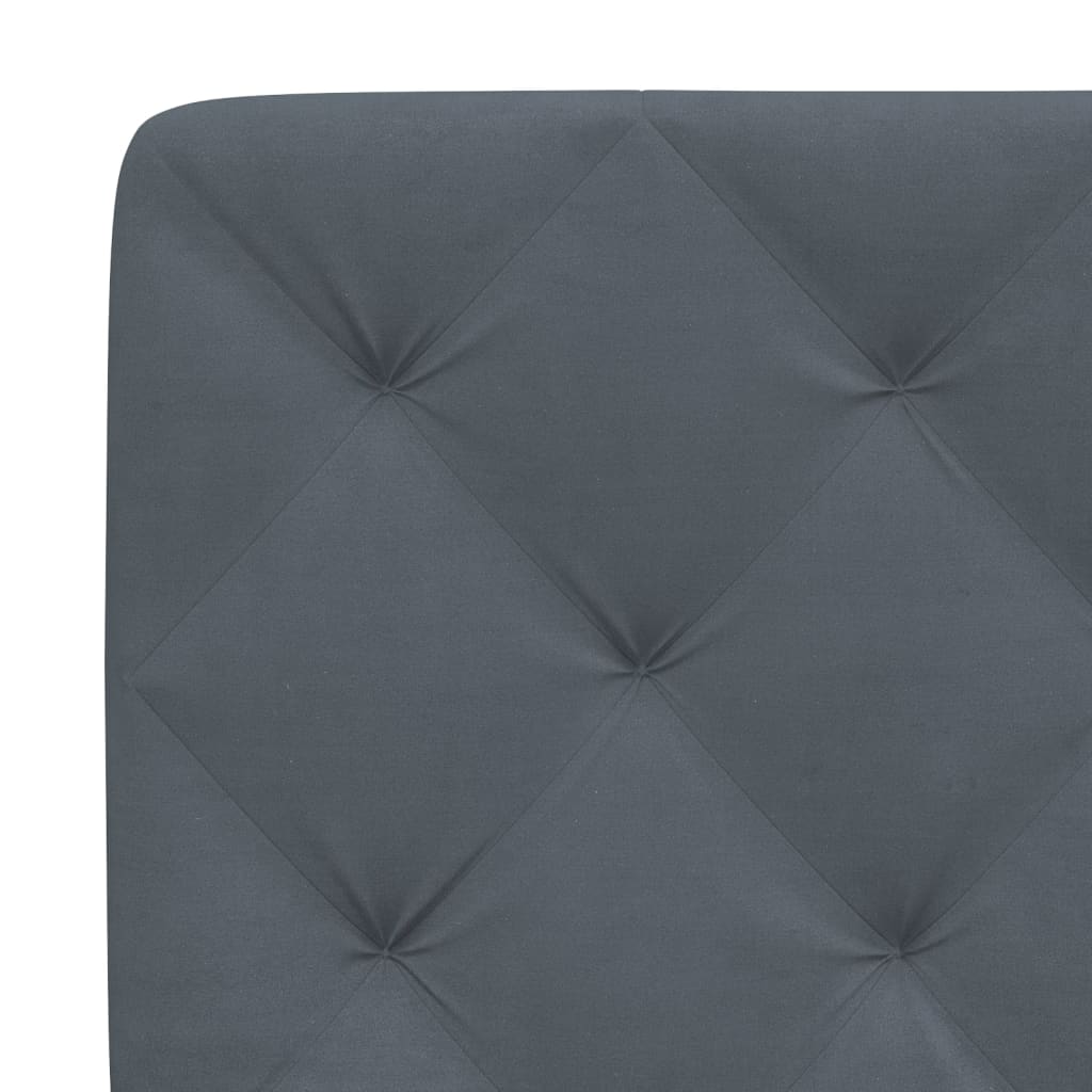Рамка за легло с табла, тъмносива, 120x200 см, кадифе