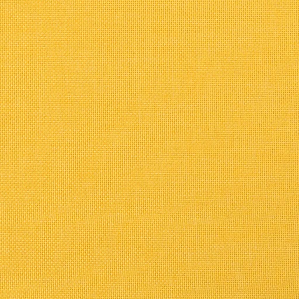 Табуретка, жълта, 45x29,5x39 см, текстил и изкуствена кожа