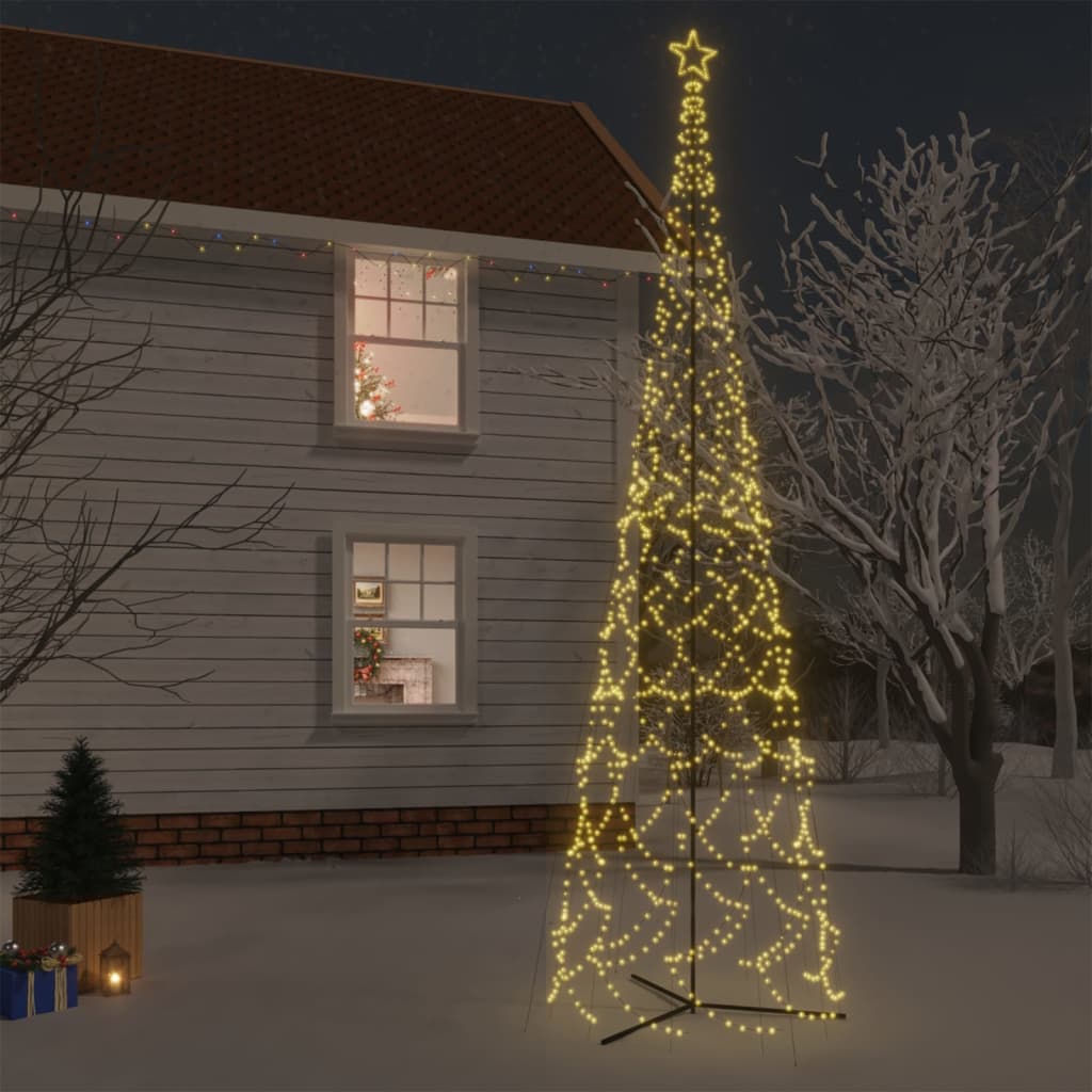 Коледна елха конус, топло бяло, 3000 LED, 230x800 см