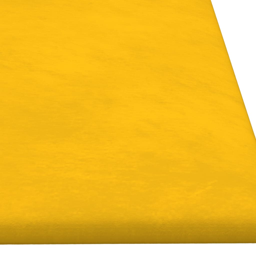 Стенни панели, 12 бр, жълти, 90x30 см, кадифе, 3,24 кв.м.