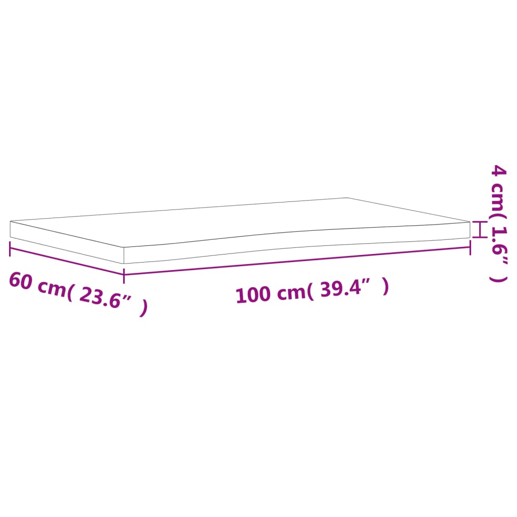 Плот за бюро 100x(55-60)x4 см масивно дърво бук