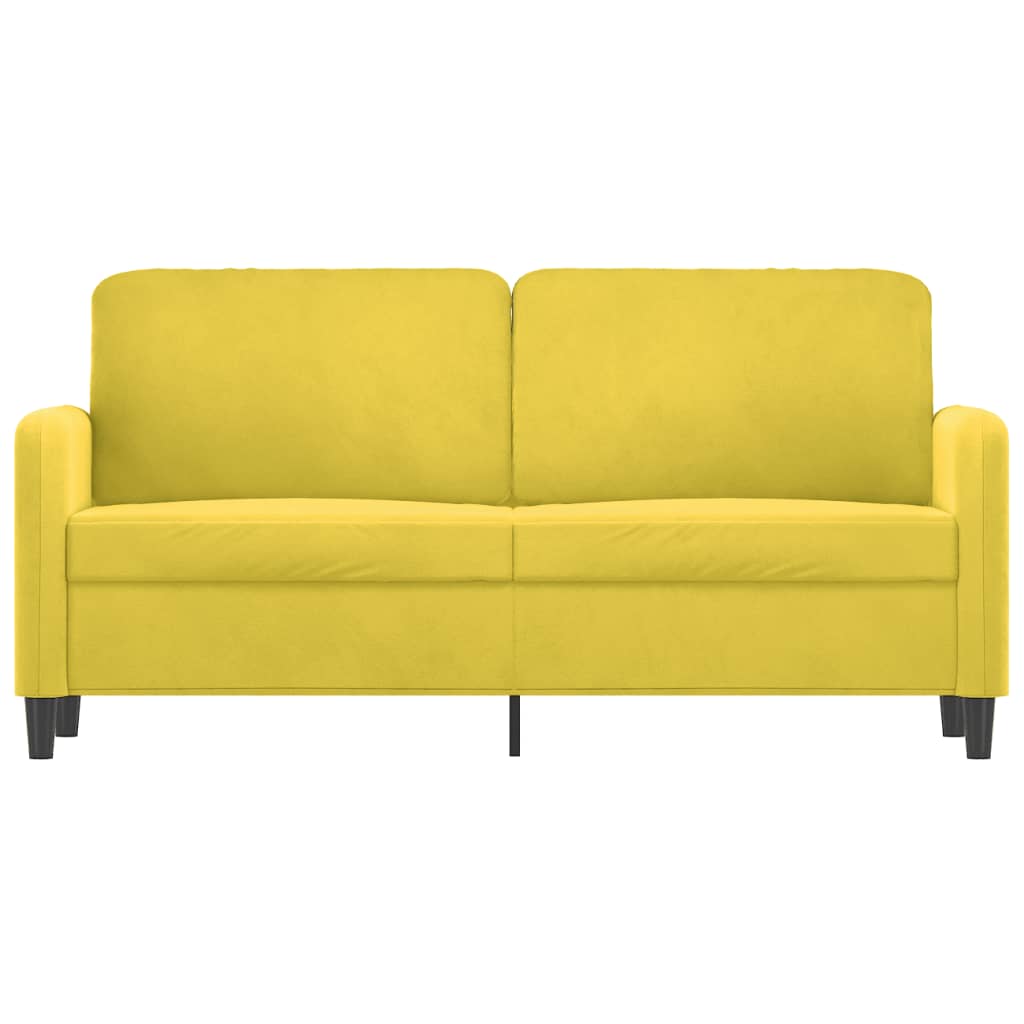 2-местен диван, жълт, 140 см, кадифе