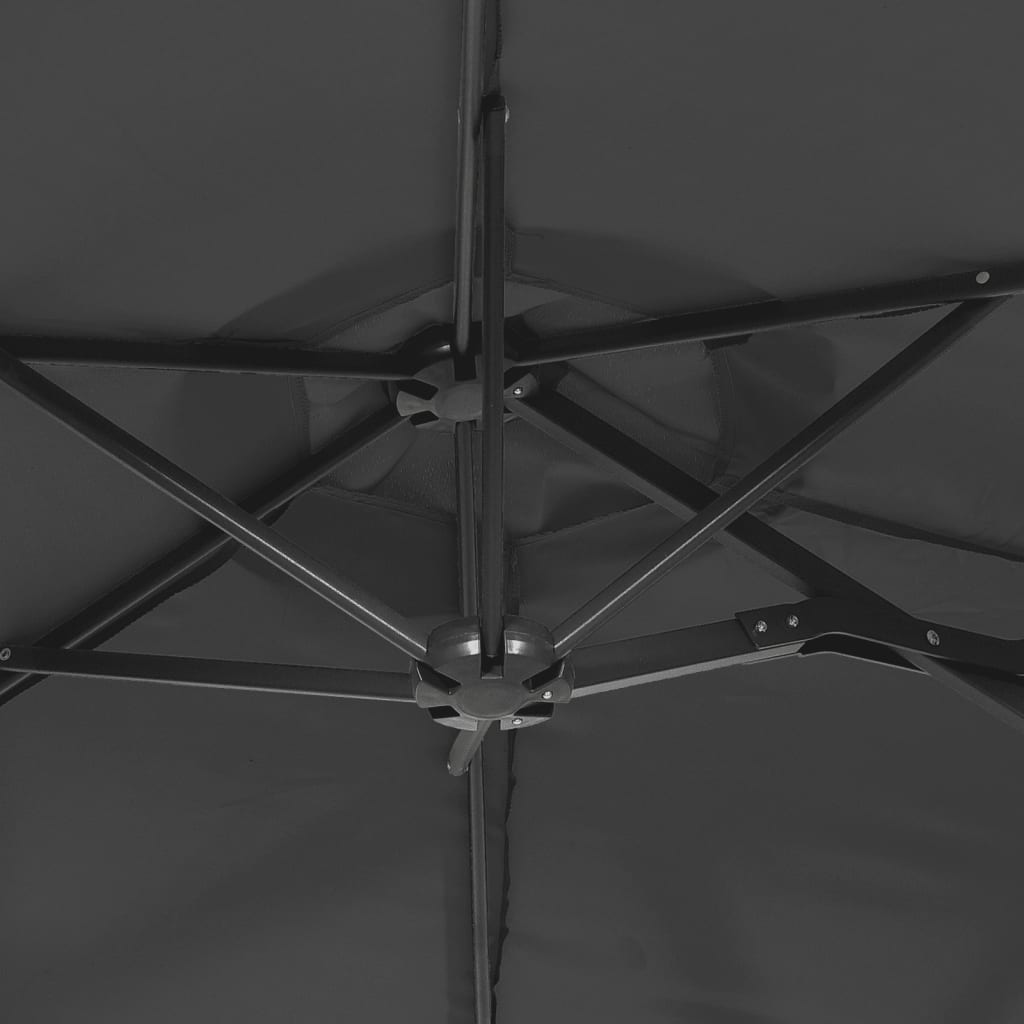 Чадър с двоен покрив, антрацит, 316x240 см