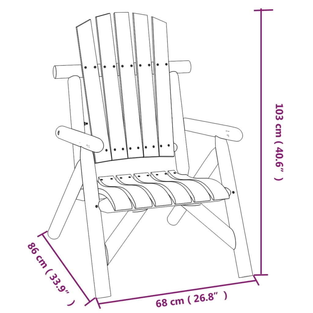 Градински стол, 68x86x103 см, масивен смърч