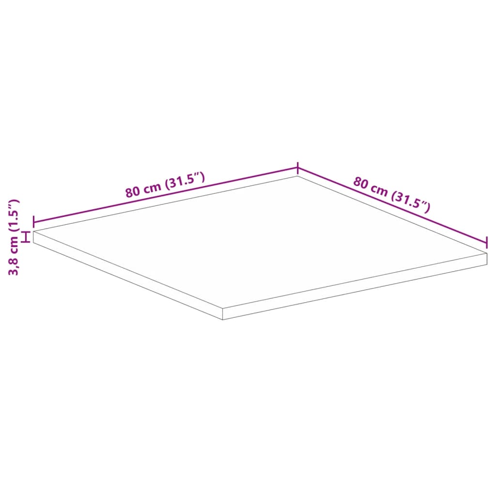 Плот за маса 80x80x3,8 см квадратен масивна акация