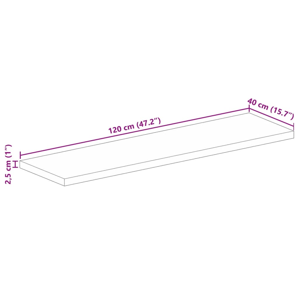 Плот за маса 120x40x2,5 см правоъгълен регенерирано дърво масив