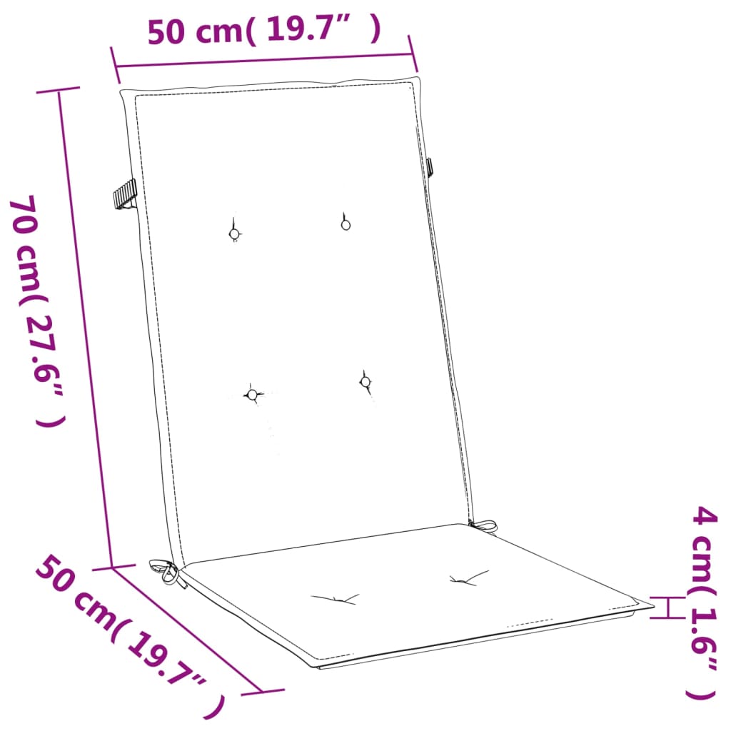 Възглавници за стол 6 бр меланж сини 120x50x4 см плат