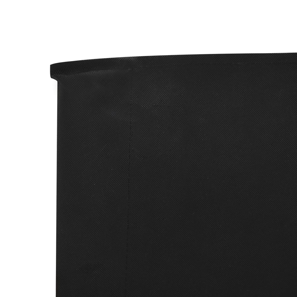 Параван против вятър от 9 панела, текстил, 1200x160 см, черен