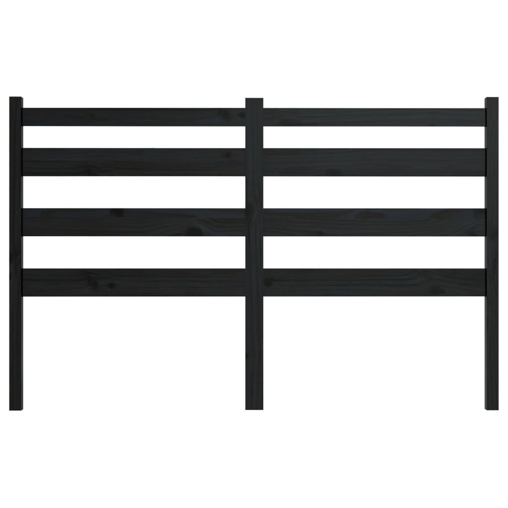 Горна табла за легло, черна, 141x4x100 см, бор масив