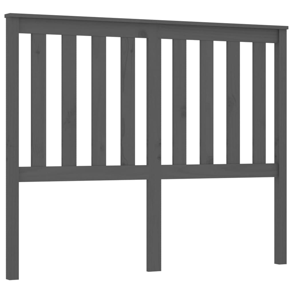 Горна табла за легло, сива, 126x6x101 см, бор масив