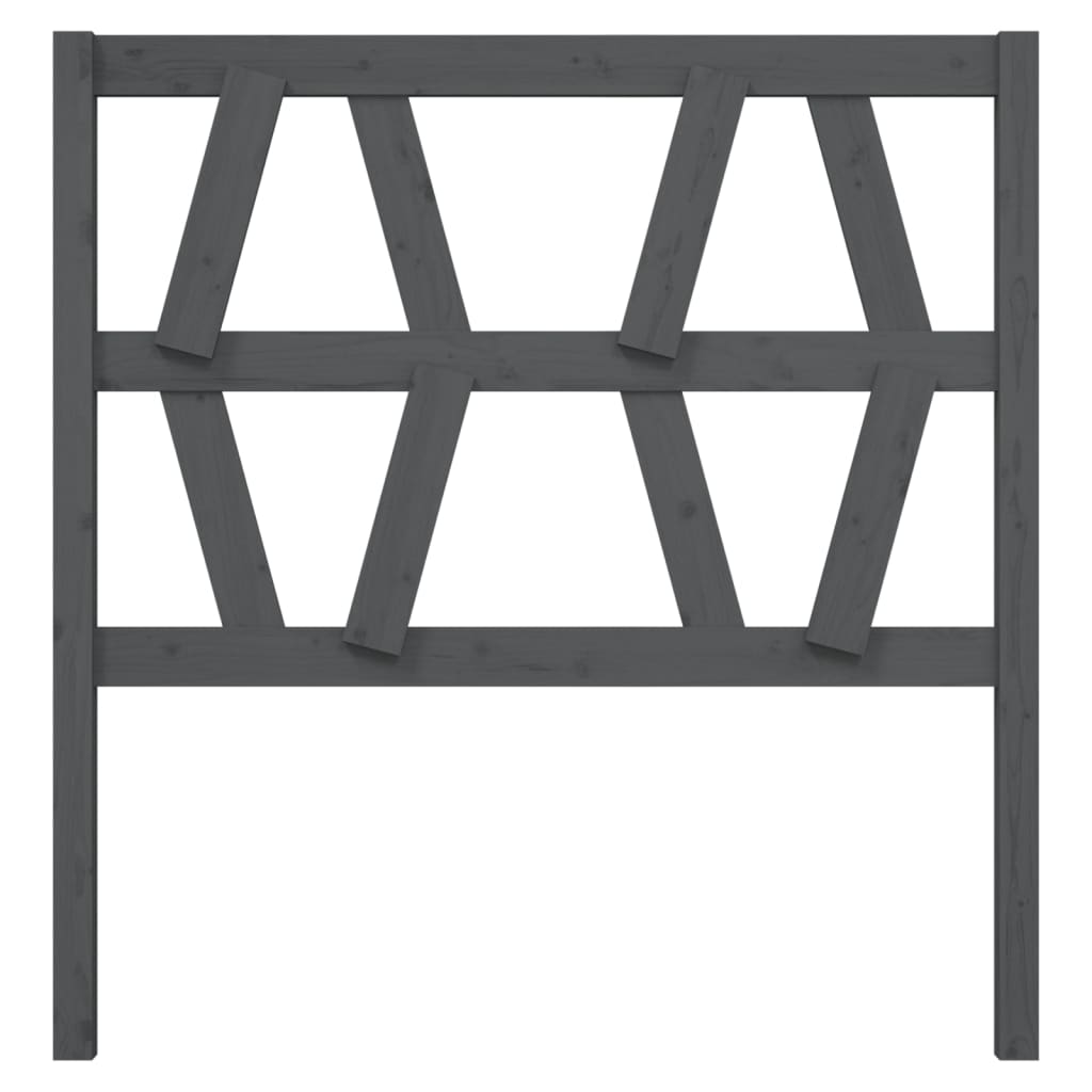 Горна табла за легло, сива, 96x4x100 см, бор масив