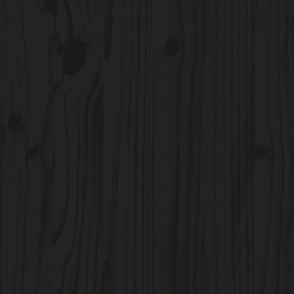 Пейка, черна, 110x41x76,5 см, борово дърво масив