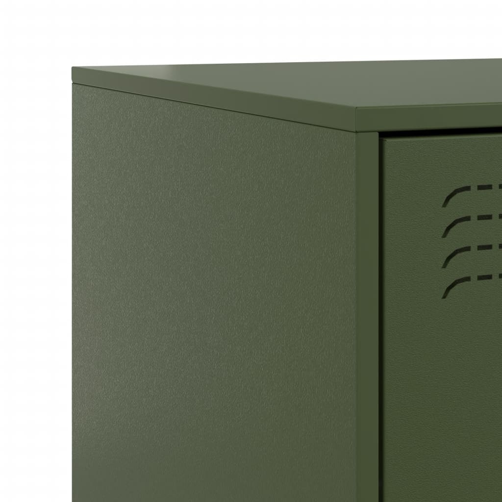 Нощни шкафчета 2 бр маслиненозелени 34,5x39x62 см стомана
