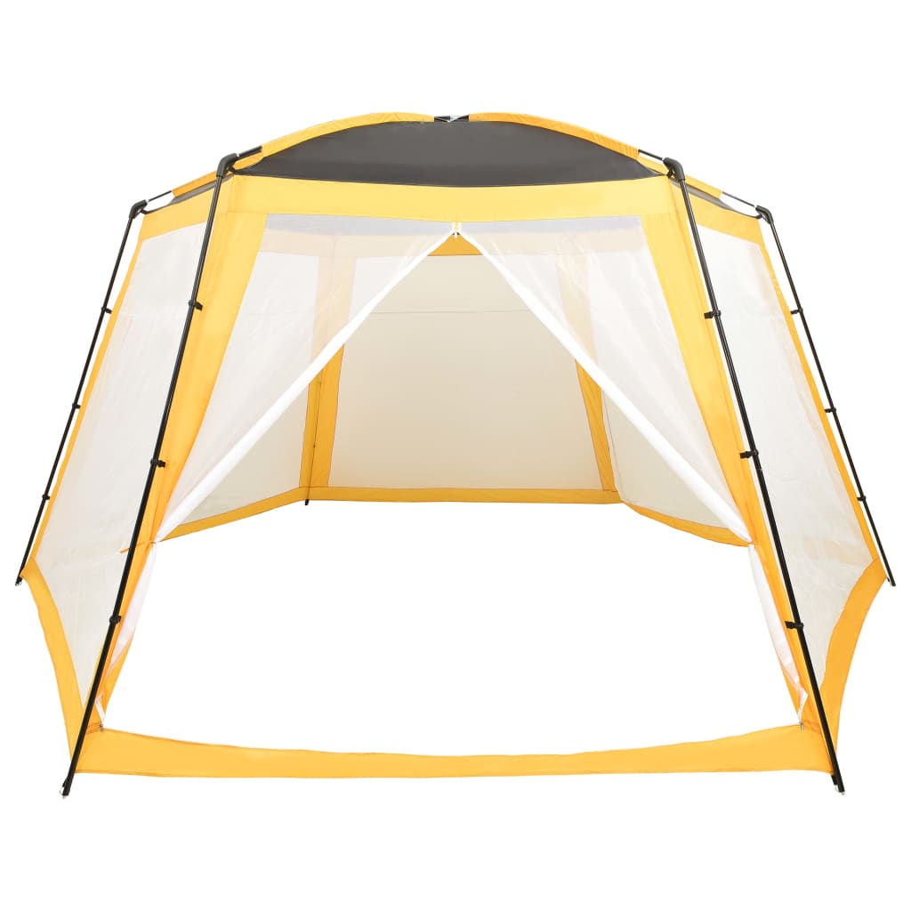 Палатка за басейн, текстил, 590x520x250 см, жълта