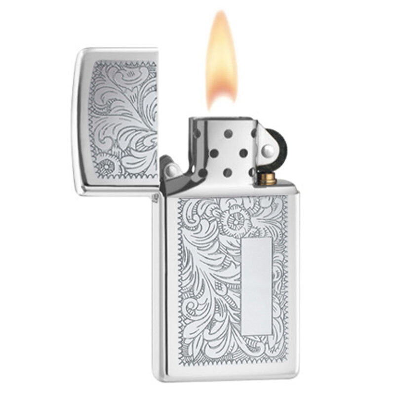 Запалка Zippo 1652 Venetian Polished Chrome, Slim